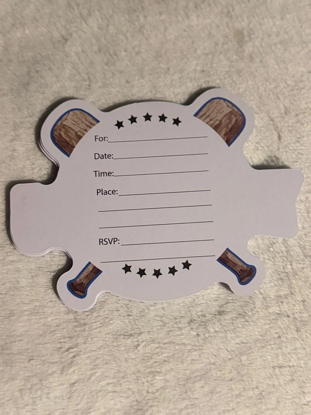20 Fill-in Baseball Party Invitation Cards with Envelopes